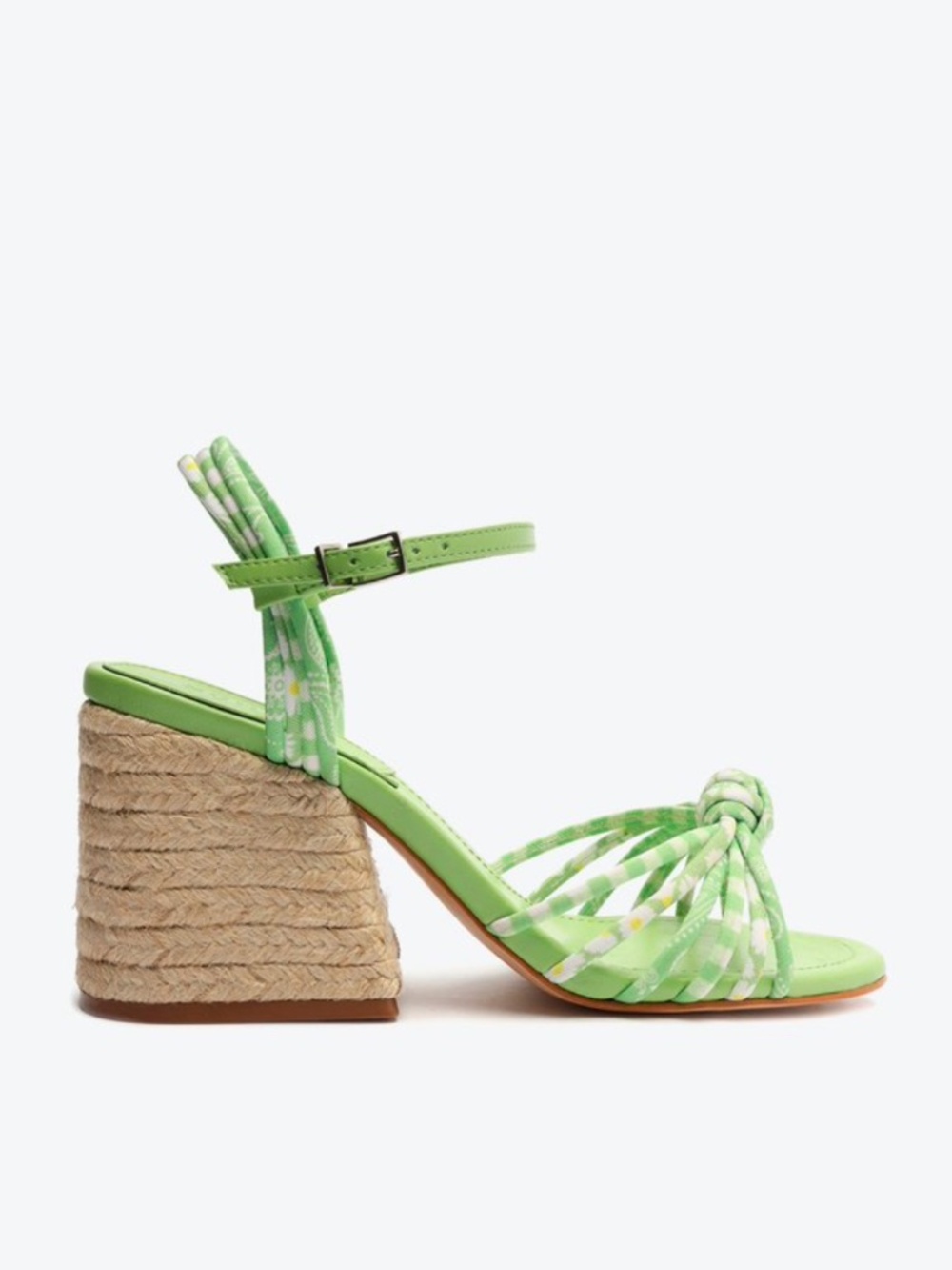 SCHUTZ Raffia Gingham Heel